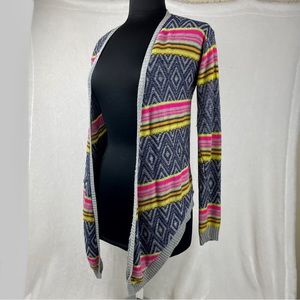 DAYTRIP Buckle Cardigan Multicolor Sweater with Open Front Women's Size Small S